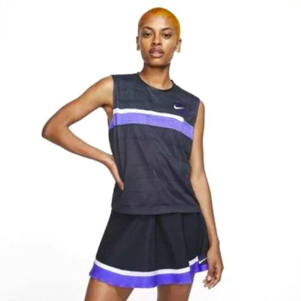 Nike Women's Slam Tank Top - Off Noir/Court Purple